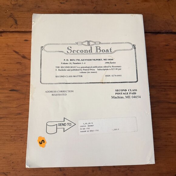 The Second Boat Genealogy Journal Volume 16 Numbers 1-6 1995-1996 Series - Picture 2 of 4